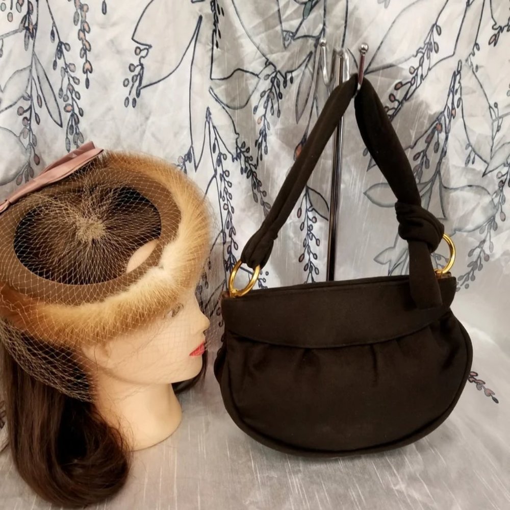 Authentic 30s/40s Vintage Lewis Antelle Brass, Cashmere and Silk Handbag